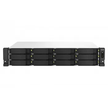 QNAP TS-1264U-RP NAS Rack (2U) Intel® Celeron® 8 GB DDR4 0 TB QNAP QTS Αλουμίνιο, Μαύρο