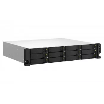 QNAP TS-1264U-RP NAS Rack (2U) Intel® Celeron® 8 GB DDR4 0 TB QNAP QTS Αλουμίνιο, Μαύρο