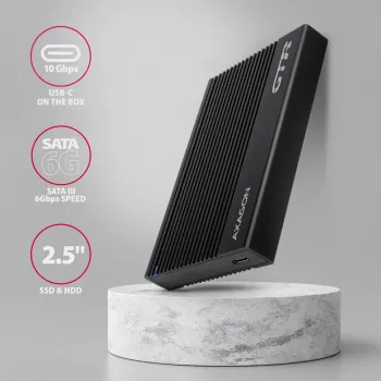 Θήκη HDD/SSD Axagon EE25-GTR USB-C 3.2 Gen 2 Μαύρο 2,5 ίντσες