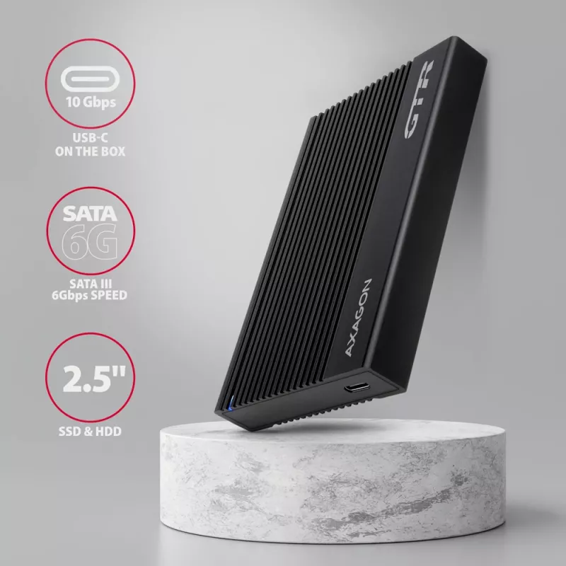 Θήκη HDD/SSD Axagon EE25-GTR USB-C 3.2 Gen 2 Μαύρο 2,5 ίντσες