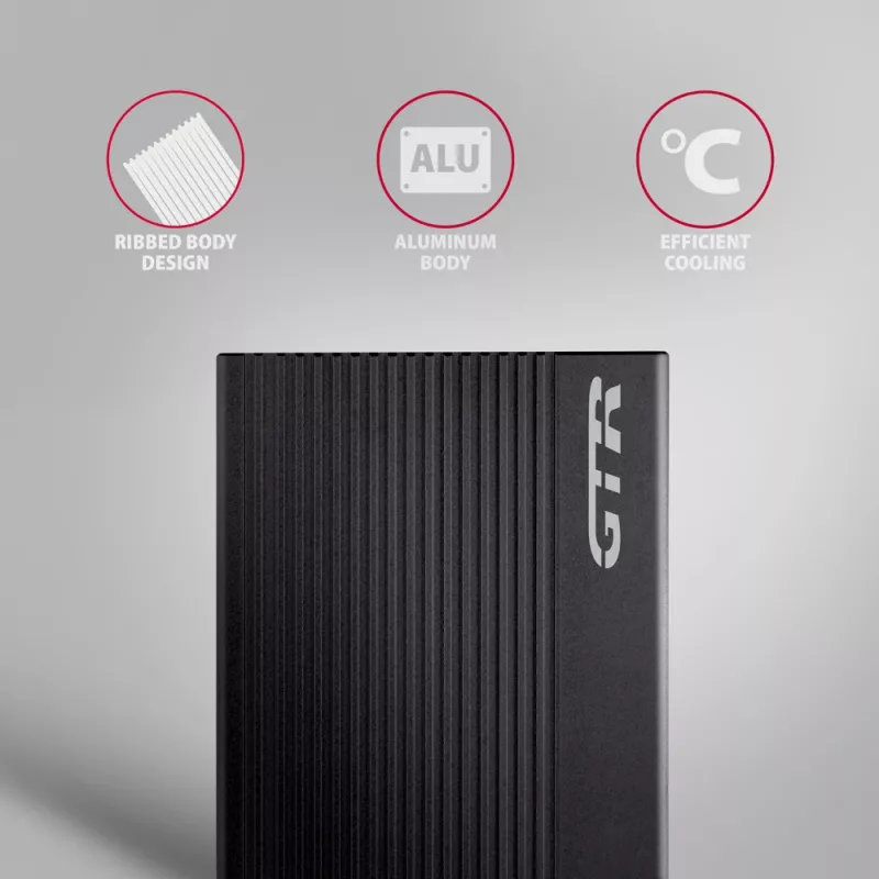 Θήκη HDD/SSD Axagon EE25-GTR USB-C 3.2 Gen 2 Μαύρο 2,5 ίντσες