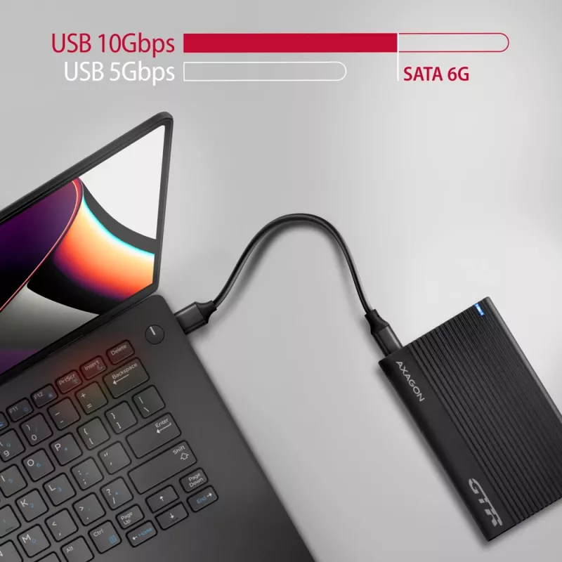 Θήκη HDD/SSD Axagon EE25-GTR USB-C 3.2 Gen 2 Μαύρο 2,5 ίντσες