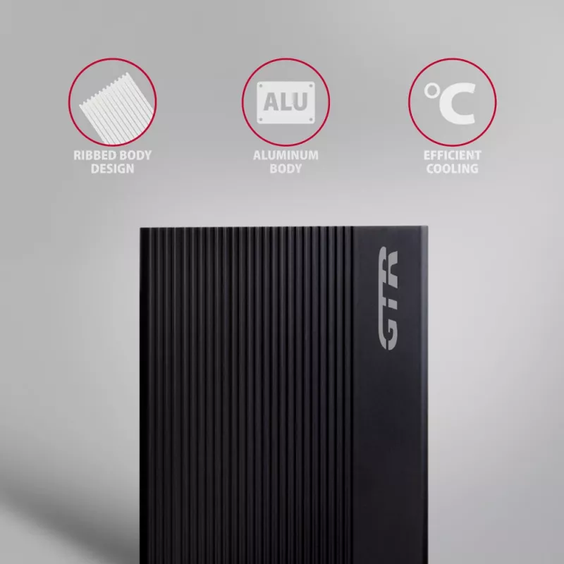 Axagon EE35-GTR USB-C 5Gbps - SATA 6G, 3.5 RIBBED box BLACK - Θήκη HDD USB Type C 3,5 ίντσες