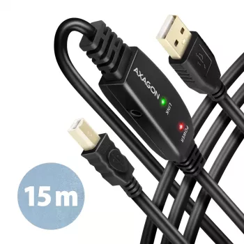 Axagon ADR-215B USB 2.0 A-M -> B-M ενεργό καλώδιο σύνδεσης/επαναλήπτη 15 m