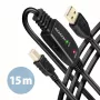 Axagon ADR-215B USB 2.0 A-M -> B-M ενεργό καλώδιο σύνδεσης/επαναλήπτη 15 m