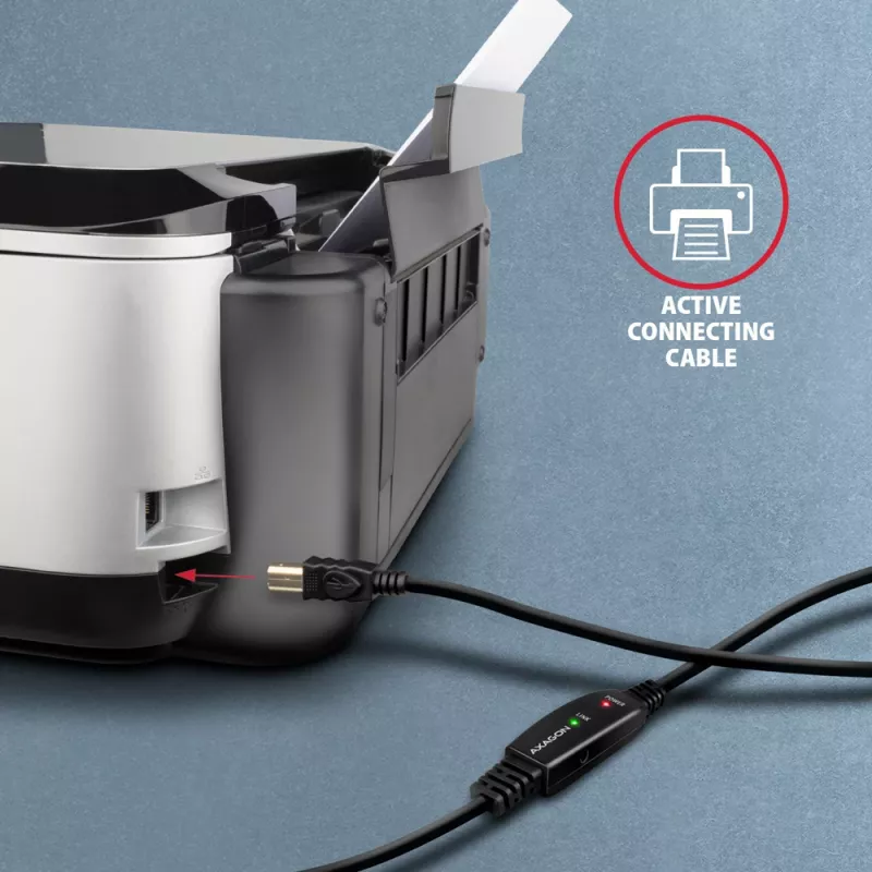 Axagon ADR-215B USB 2.0 A-M -> B-M ενεργό καλώδιο σύνδεσης/επαναλήπτη 15 m