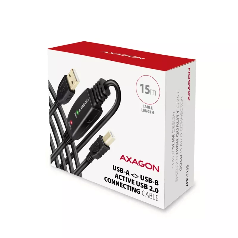 Axagon ADR-215B USB 2.0 A-M -> B-M ενεργό καλώδιο σύνδεσης/επαναλήπτη 15 m