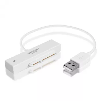 AXAGON ADSA-1S προσαρμογέας USB 2.0 για SSD/HDD SATA 2,5 ιντσών με θήκη, 480 Mbit/s, λευκός