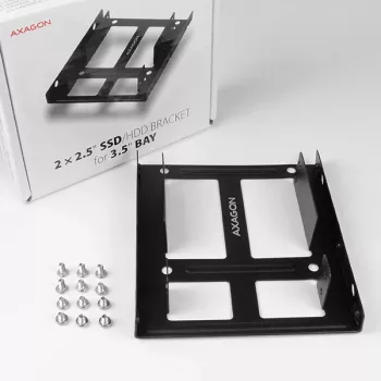 Axagon RHD-225 METAL Βάση για 2x 2,5 ίντσες HDD/SSD σε υποδοχή 3,5 ιντσών, βάση ανεμιστήρα
