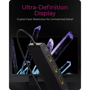 ICY BOX 11-in-1 φορητός σταθμός σύνδεσης με τριπλή έξοδο βίντεο