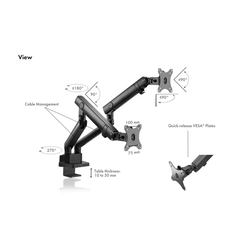 ICY BOX IB-MS314-T 81,3 cm (32 inch) γραφείου μαύρο