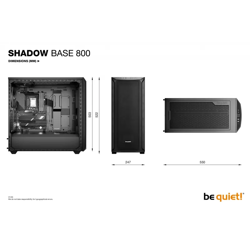 Κουτί PC be quiet! Shadow Base 800 Midi Tower μαύρο