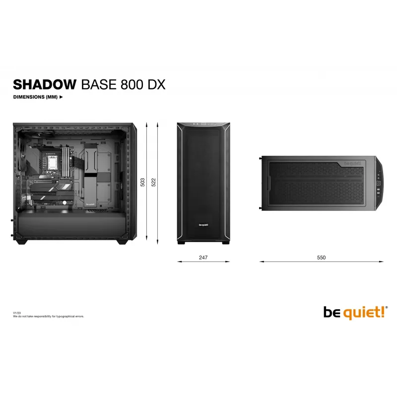 Κουτί PC be quiet! Shadow Base 800 DX Midi Tower μαύρο