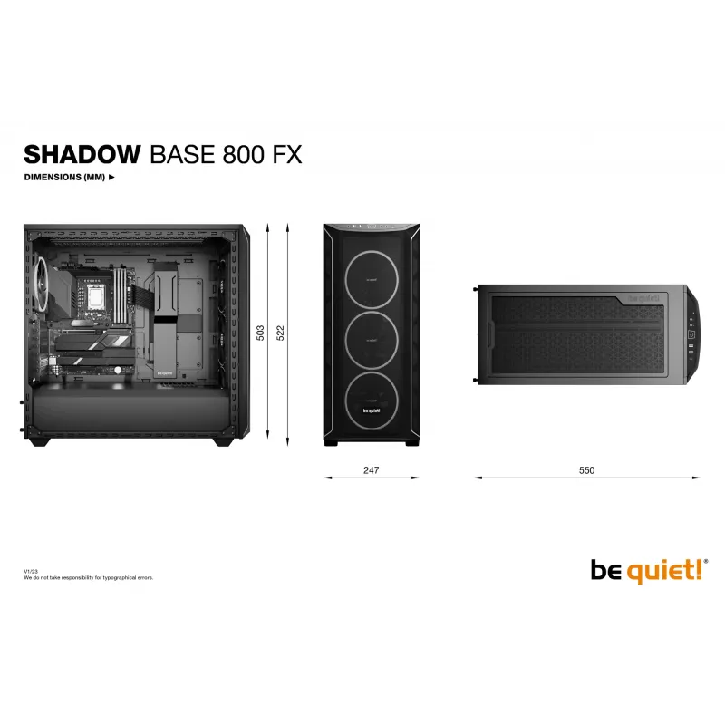 Κουτί PC be quiet! Shadow Base 800 FX Midi Tower μαύρο