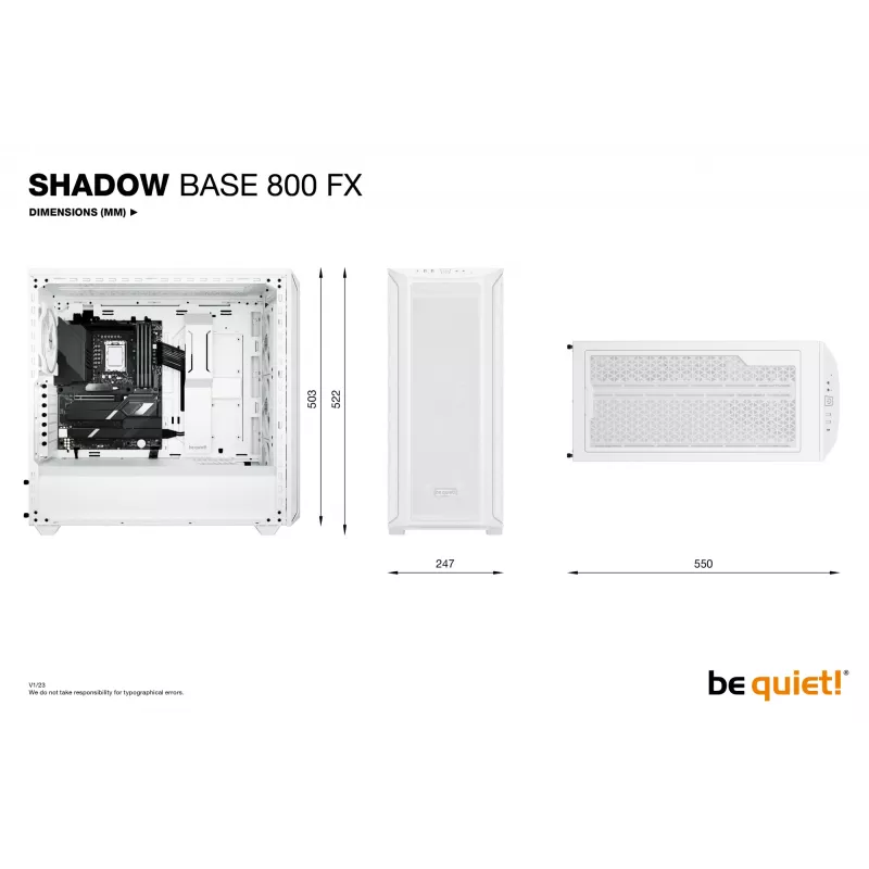 be quiet Shadow Base 800 FX λευκό Midi Tower