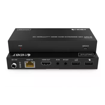 DIGITUS HDBaseT KVM Extender Set - 150m 4K/60Hz USB 1.1 PoC IR μαύρο