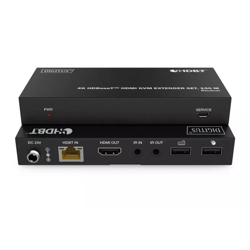 DIGITUS HDBaseT KVM Extender Set - 150m 4K/60Hz USB 1.1 PoC IR μαύρο