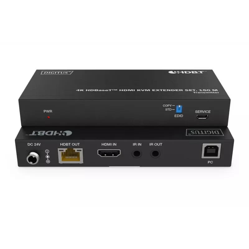 DIGITUS HDBaseT KVM Extender Set - 150m 4K/60Hz USB 1.1 PoC IR μαύρο