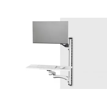 DIGITUS Βάση τοίχου Workstation (Οθόνη. Πληκτρολόγιο. Ποντίκι) 32 ίντσες. 8 kg. VESA 75x75/100x100. Λευκό/Μαύρο