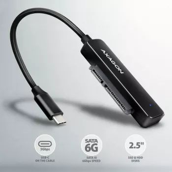 Axagon ADSA-FP2C USB-C 5Gbps - SATA 6G, 2.5 SSD/HDD SLIM Προσαρμογέας - Προσαρμογέας - Ψηφιακές/Κάρτες διασύνδεσης δεδομένων/Προσαρμογείς