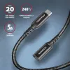 Axagon BUCM32-CF15AB SPEED+ USB-C USB 20Gbps Καλώδιο επέκτασης 1,5 m