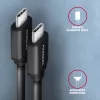 Καλώδιο USB Axagon BUCM-CM20TB 1,1m PD 60W 3A Μαύρο