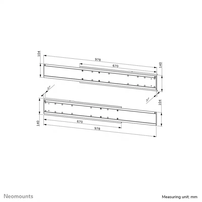 Neomounts ADM-875BL2 Προσαρμογέας διπλής οθόνης 42-65 ίντσες