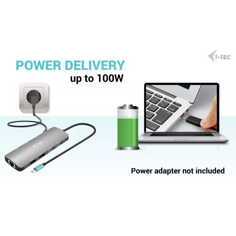 i-tec USB-C Metal Nano 2x Display Docking Station + Power Delivery 100 W