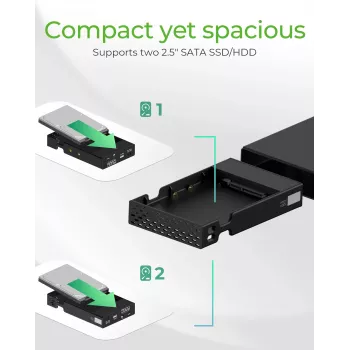 ICY BOX Θήκη RAID για 2x HDD/SSD USB 3.2 Gen 2 Type-C® / Type-A Διεπαφή