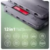 Axagon HMC-12GM2, USB 10Gbps Hub, 3x USB-A, USB-C, HDMI, DP, RJ-45, M.2, SD/mSD, Ήχος, PD