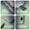 Axagon HMC-12GM2, USB 10Gbps Hub, 3x USB-A, USB-C, HDMI, DP, RJ-45, M.2, SD/mSD, Ήχος, PD