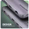 Axagon HMC-12GM2, USB 10Gbps Hub, 3x USB-A, USB-C, HDMI, DP, RJ-45, M.2, SD/mSD, Ήχος, PD