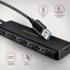 Axagon HUE-C1A 4x USB 5Gbps TRAVEL-Hub, USB-C Power-Είσοδος, 19 cm USB-A Καλώδιο