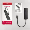 Axagon HUE-C1A 4x USB 5Gbps TRAVEL-Hub, USB-C Power-Είσοδος, 19 cm USB-A Καλώδιο