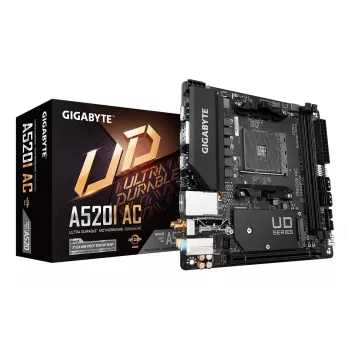 GIGABYTE A520I AC Μητρική - Υποστηρίζει AMD Ryzen 5000 Series AM4 CPUs, 6 Φάσεις Digital VRM, έως 5300MHz DDR4 (OC), 1xPCIe 3.0 M.2, WLAN, GbE LAN, USB 3.2 Gen1