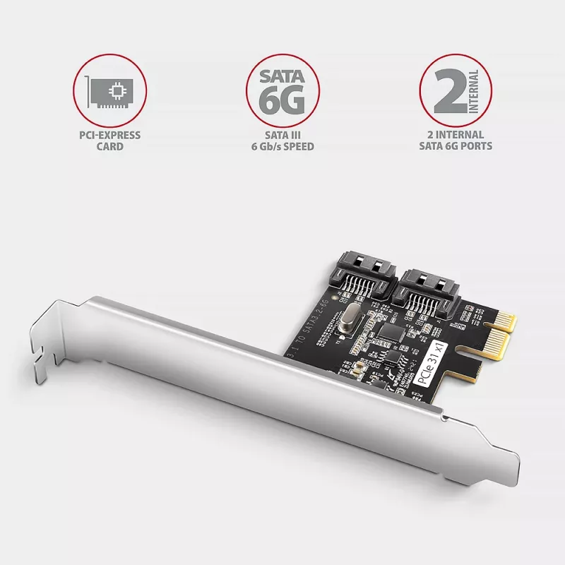 Εσωτερικός προσαρμογέας SATA Axagon PCES-SJ2 PCIe 2 Gbit/s Μαύρο