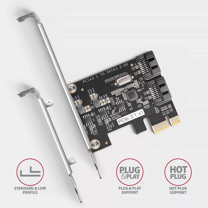 Εσωτερικός προσαρμογέας SATA Axagon PCES-SJ2 PCIe 2 Gbit/s Μαύρο