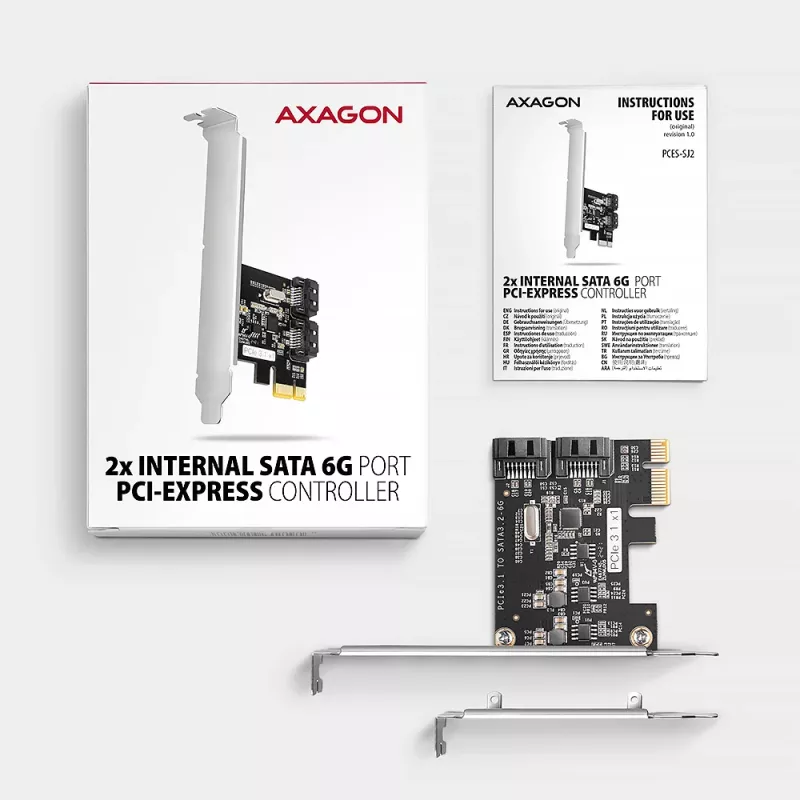 Εσωτερικός προσαρμογέας SATA Axagon PCES-SJ2 PCIe 2 Gbit/s Μαύρο