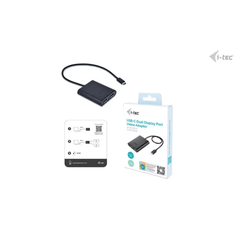 i-tec USB-C Dual 4K Προσαρμογέας βίντεο DisplayPort