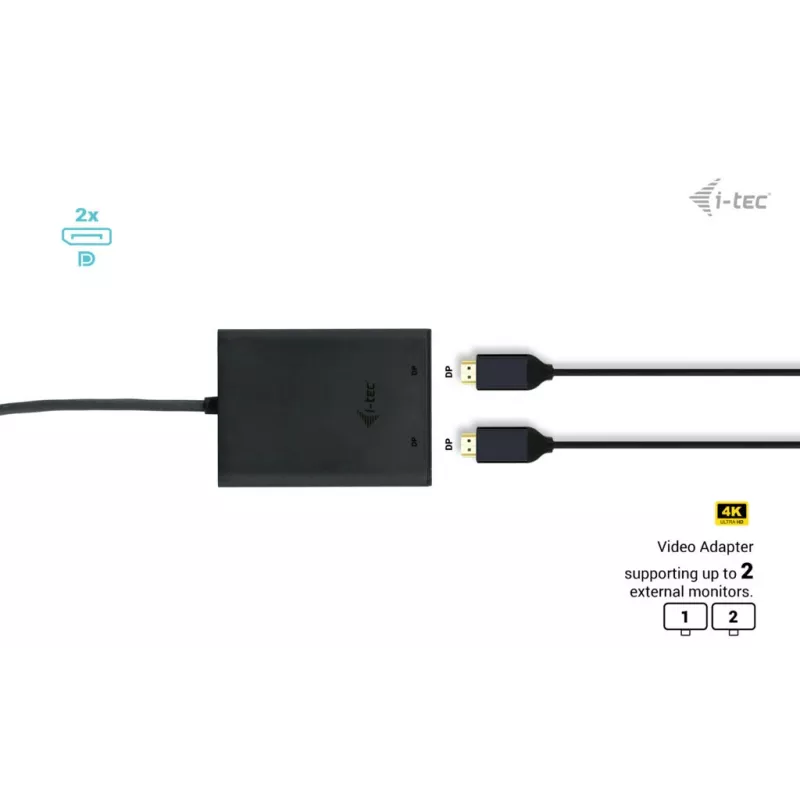 i-tec USB-C Dual 4K Προσαρμογέας βίντεο DisplayPort