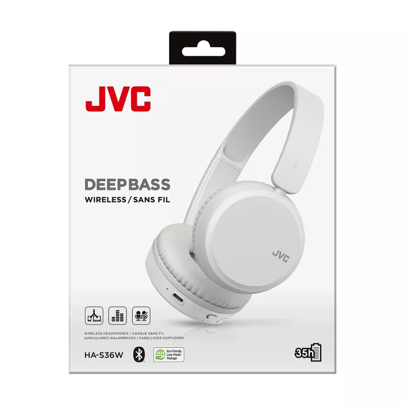 Ακουστικά JVC Deep Bass Bluetooth On Ear Λευκό