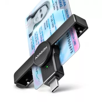 Axagon CRE-SMPC Αναγνώστης USB-C Smartcard/ταυτότητας PocketReader Αναγνώστης smartcard Εσωτερικού χώρου USB Type-C Μαύρο