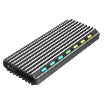 GEMBIRD EE2280-U3C-03 εξωτερική θήκη SSD M.2 NVMe/SATA, USB 3.1 Gen 2 (10 Gbit/s), USB Type-C, RGB, αλουμίνιο