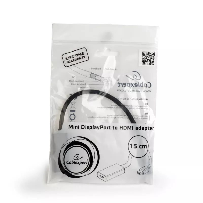 Καλώδιο Mini DisplayPort σε HDMI Gembird A-MDPM-HDMIF4K-01 0,15 m, 4K, μαύρο