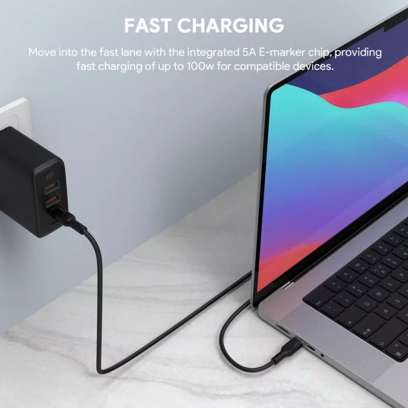 Καλώδιο USB AUKEY CB-KCC102 1,8 m USB-C μαύρο 0,48 Gbit/s