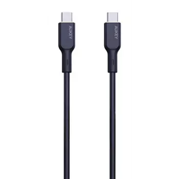 AUKEY καλώδιο φόρτισης USB - 1x USB Type-C σε 1x USB Type-C - PD 100W 5A - 1m μαύρο (σιλικόνη)