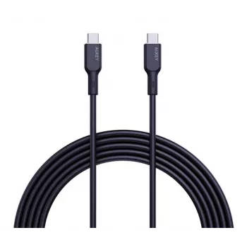 AUKEY καλώδιο φόρτισης USB - 1x USB Type-C σε 1x USB Type-C - PD 100W 5A - 1m μαύρο (σιλικόνη)