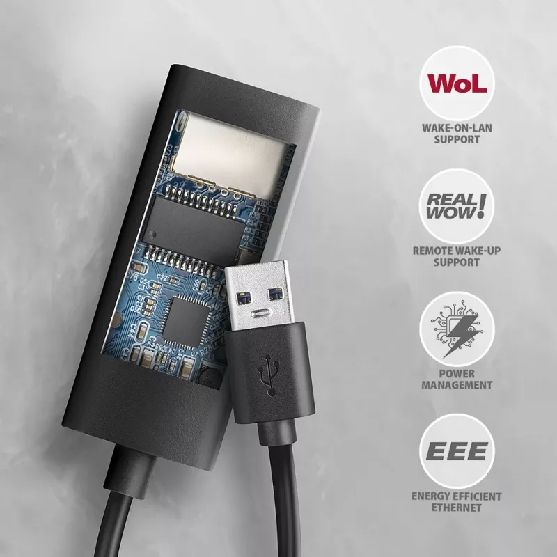 Axagon ADE-AR USB-A 3.2 Gen 1 - Προσαρμογέας Gigabit Ethernet, Realtek 8153