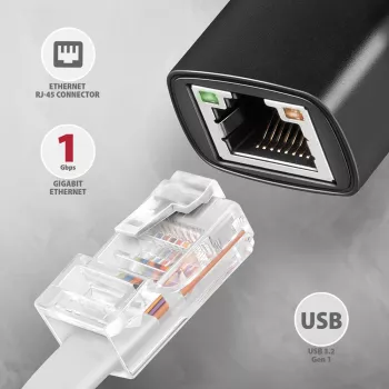 Axagon ADE-ARC USB-C 3.2 Gen 1 - Προσαρμογέας Gigabit Ethernet, Realtek 8153