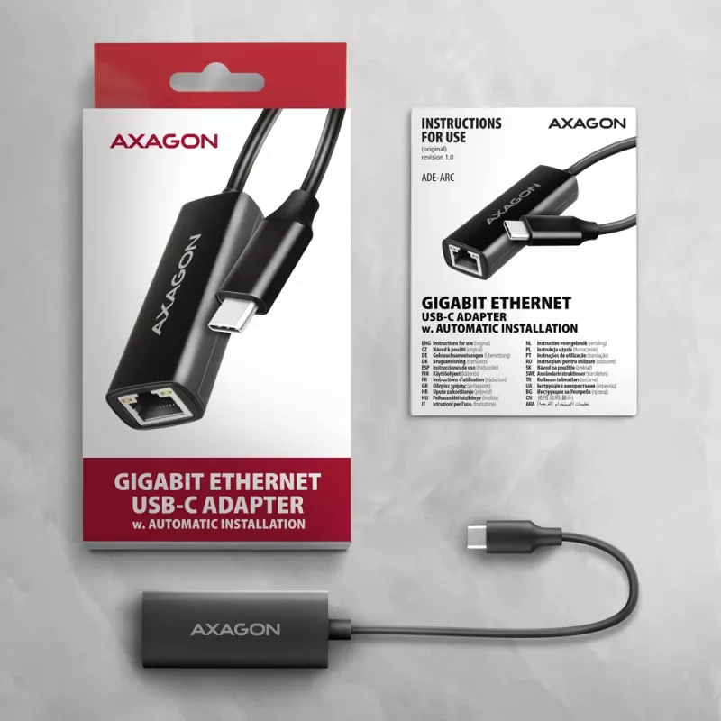 Axagon ADE-ARC USB-C 3.2 Gen 1 - Προσαρμογέας Gigabit Ethernet, Realtek 8153